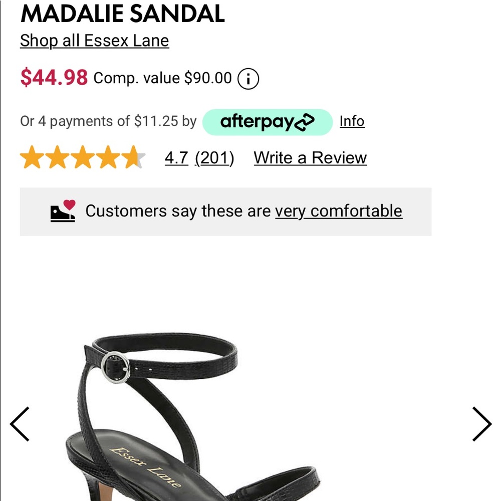 Essex Lane Madalie Black Sandal
